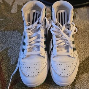 Adidas Kids White and Black High-Top Sneakers